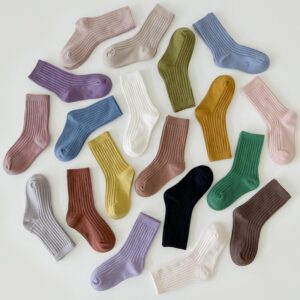 SIB00121 Solid Color Baby Soft Cotton Socks