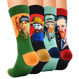 SIM00127 Man's Women's Vintage Style Vincent van Gogh Paint Socks