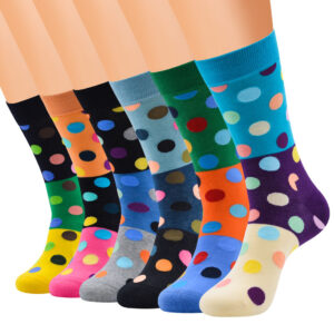 SIM00128 Man's Women's Vintage Dot Pattern Crew Socks