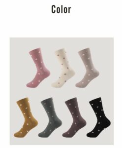 SIW00102 Women's Dot Jacquard Cotton Soft Socks