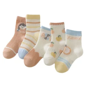 SIK00024 Kid's Summer Mesh Animal Multi Pattern Cotton Ankle socks (1)