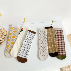 SIK00125 Brown Serials Cotton Kids Socks