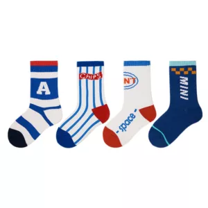 SIK00132 Blue serial kids sports socks (1)